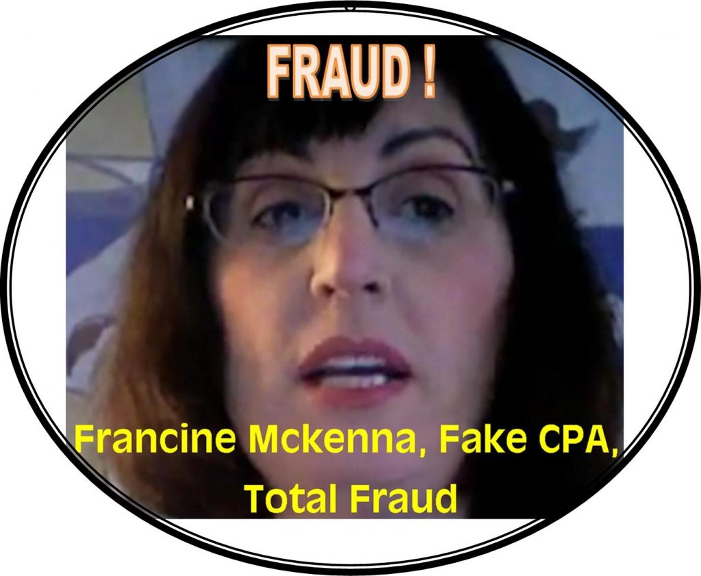 FRANCINE MCKENNA, FAKE CPA, FRAUD GOT CAUGHT