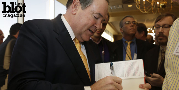 Brock Thompson read Arkansas governor Mike Huckabee's new "book" "God, Guns, Grits, and Gravy" so you don't have to — and shares his favorite passages. (USNews.com photo)