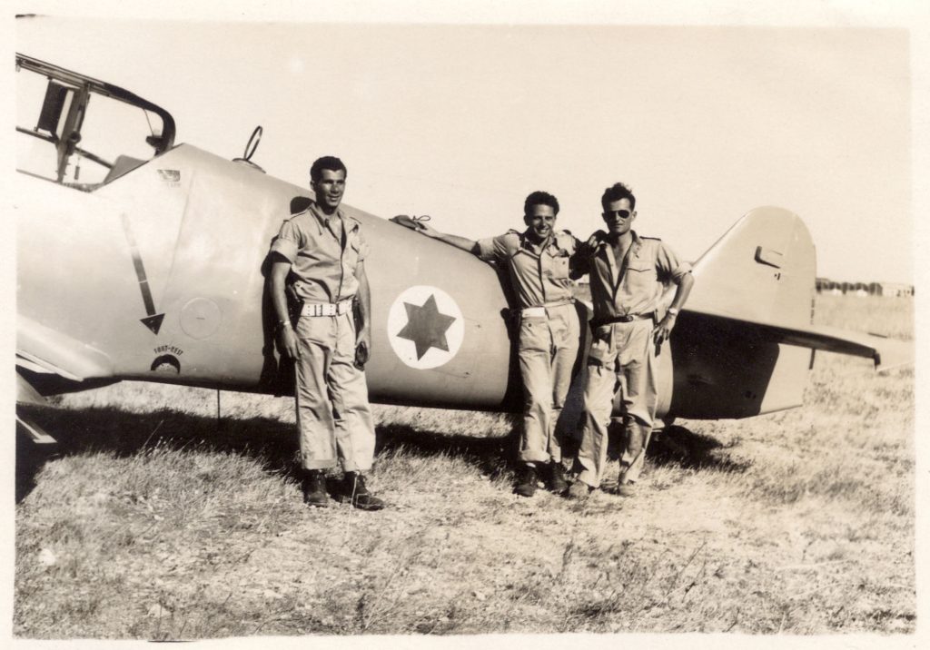 Pilots Lou Lenart, Gideon Lichtman and Modi Alon. (aboveandbeyondthemovie.com photo)