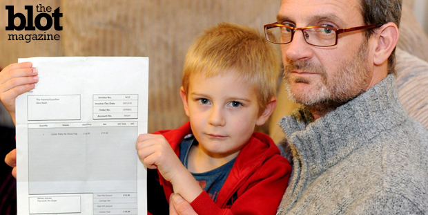 5-year-old Alex Nash RSVP'd to a classmate's party, but after he didn't show, the party hosts sent a bill to his parents. Yes, this is a true story. (mirror.co.uk photo)