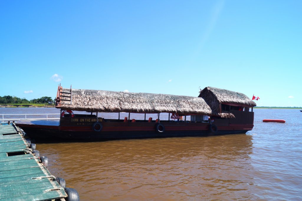 Dawn on the Amazon, the boat. (photo by Kirsten Koza)