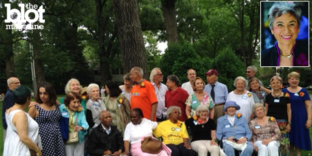 Activist Sally Olds (inset) helped organize Martin Luther King Jr.'s 1965 anti-racism rally, his first in front of an all-white crowd, in Winnetka, Ill., in 1965, and reflects on civil rights in America 50 years later. Above are some of Olds' fellow North Shore Summer Project activists at the event's 50th anniversary. (Photo courtesy Sally Wendkos Olds)