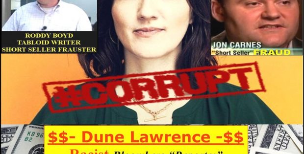 DUNE LAWRENCE, Lying Bloomberg Reporter, A Racist Troll Caught In A SMEAR CAMPAIGN