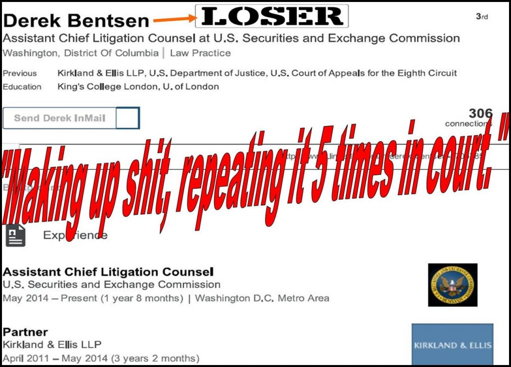 How to Win a Fabricated Case, SEC Lawyer Derek Bentsen Knows, Dupe Federal Judge P. Kevin Castel at Least Five Times