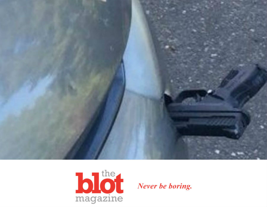 Washington State Commuter Finds Gun Stabbed into Car Bumper