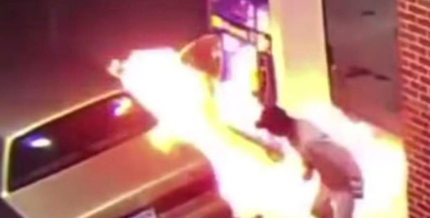 Arachnophobia Causes Man to Burn Down Gas Pump