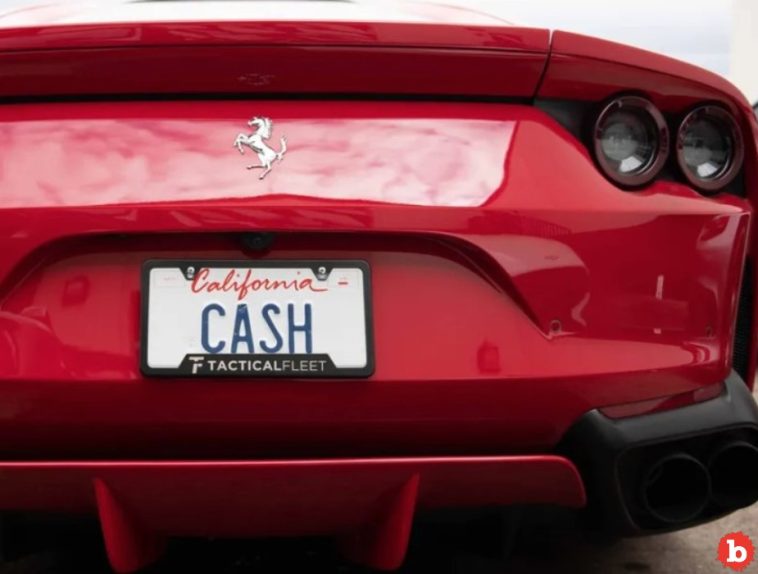 California Vanity Plate "CASH" Can Be Yours for 2 Million