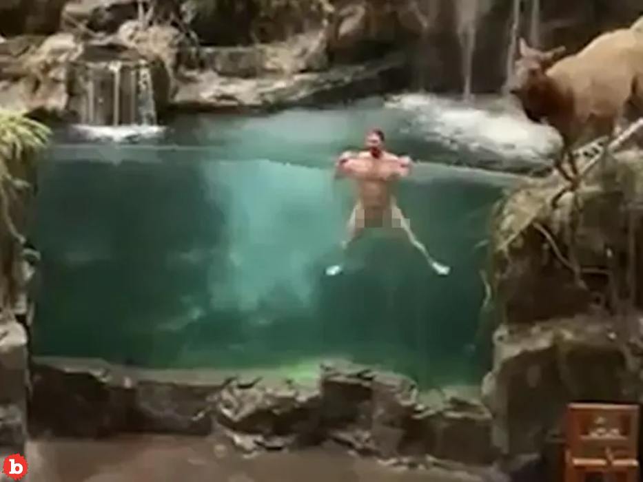 Because Social Media Trend: Man Does Cannonball Naked Into Bass Pro Aquarium